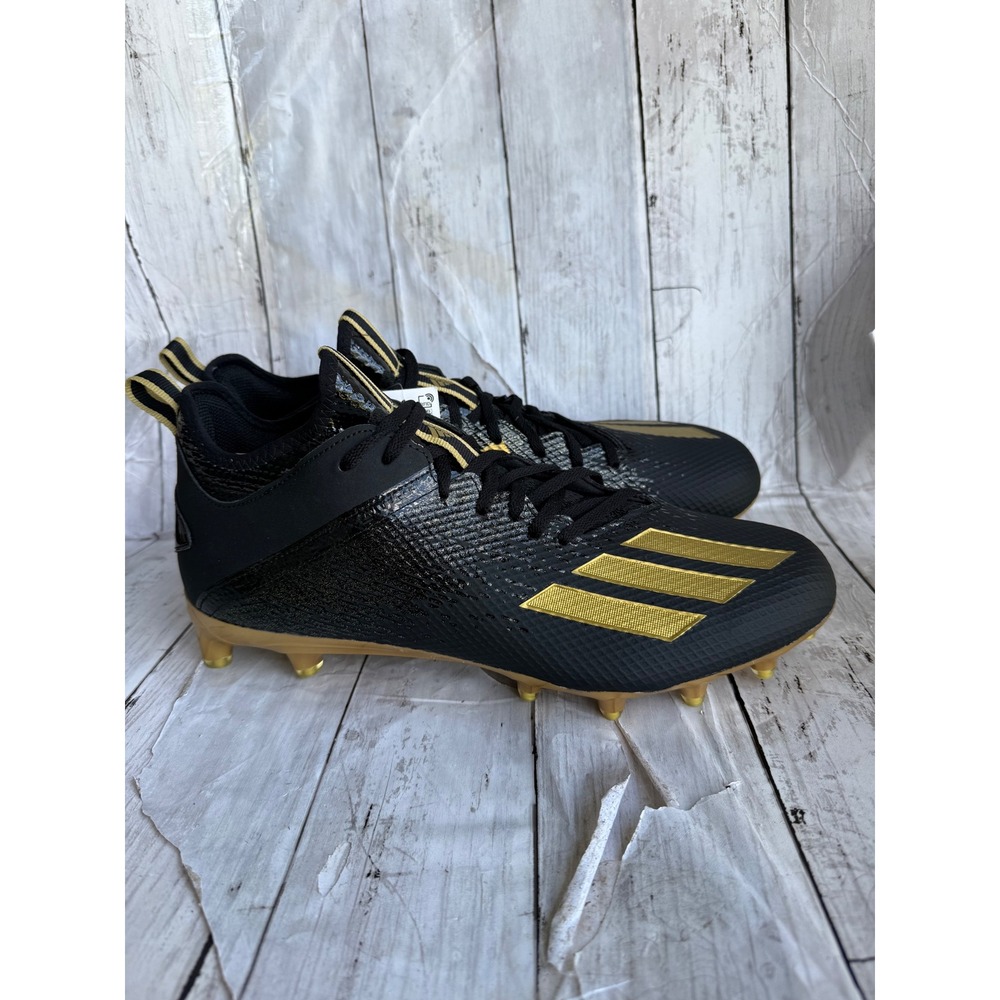 Adidas Adizero Scorch Football Cleats Black Gold EF7629 Mens 13.5